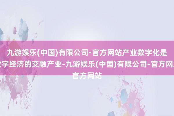 九游娱乐(中国)有限公司-官方网站产业数字化是数字经济的交融产业-九游娱乐(中国)有限公司-官方网站